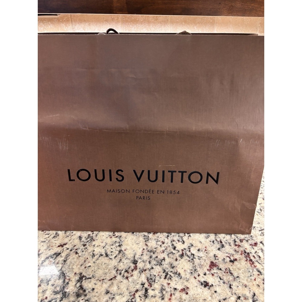 Authentic Louis Vuitton Empty XL Gift Box Set - Flip Top Box, Ribbon, 2 Bags NEW - Picture 8 of 12